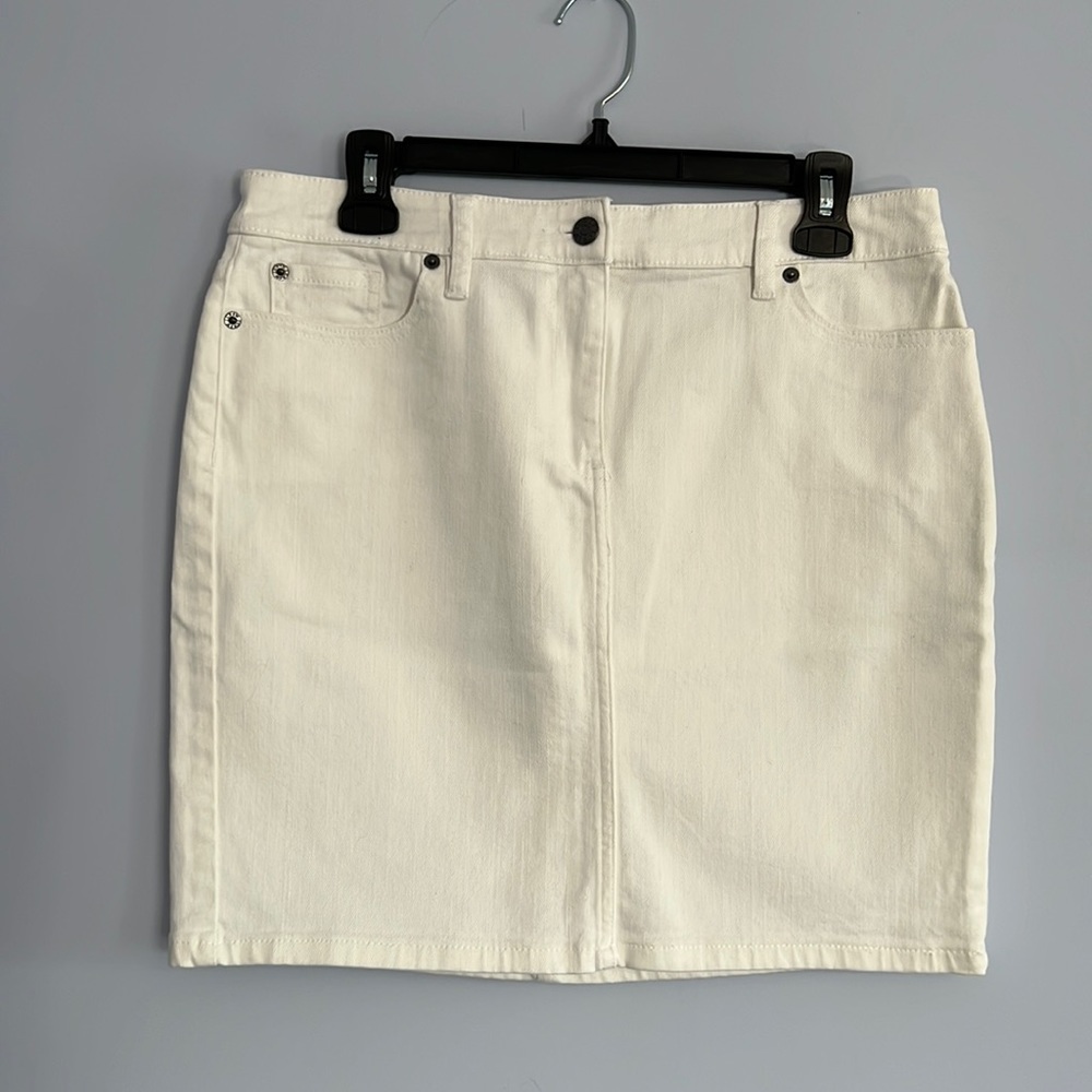 J Crew White Denim skirt